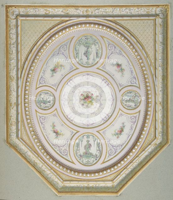 Ceiling Design, second half 19th century. Creators: Jules-Edmond-Charles Lachaise, Eugène-Pierre Gourdet.