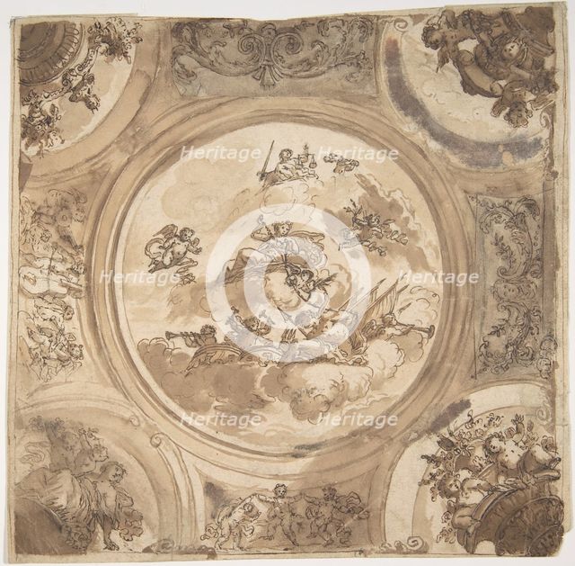 Ceiling Design with an Allegory of Victory, n.d.. Creator: Daniel Marot.