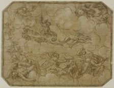 Ceiling Design with Mars Driving His Chariot, 1565/69. Creator: Lattanzio Gambara
