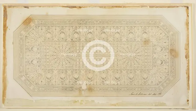 Ceiling Design with Peacock Motif, 1876. Creator: Louis Sullivan.