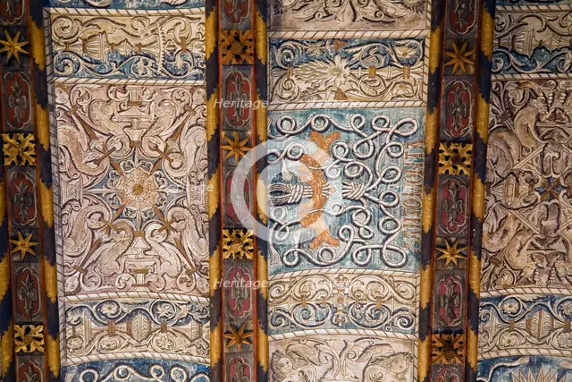 Ceiling detail, Aljaferia Palace, Zaragoza, Spain, 2007. Creator: Samuel Magal.