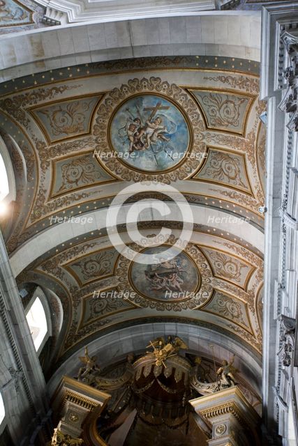 Ceiling detail, Bom Jesus do Monte Church, Braga, Portugal, 2009.  Creator: Samuel Magal.