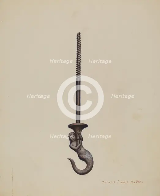 Ceiling Hook, 1935/1942. Creator: Henrietta S. Hukill.