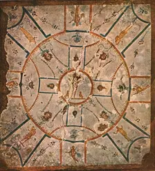 Ceiling in the Chamber of the Hypogeum of Lucina...Rome, Italy, (1928). Creator: Unknown