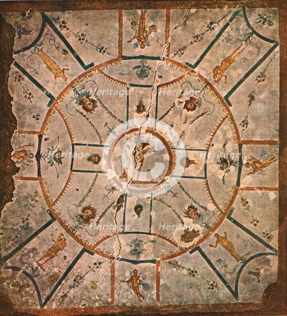 Ceiling in the Chamber of the Hypogeum of Lucina...Rome, Italy, (1928). Creator: Unknown.