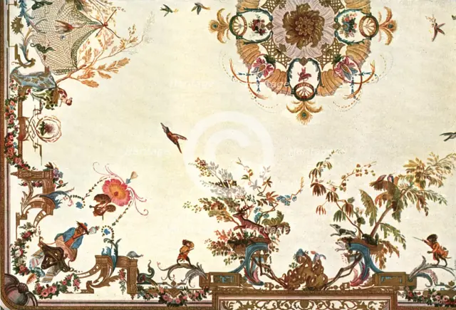 Ceiling in the Grande Singerie, Château de Chantilly, France, (1928). Creator: Unknown.
