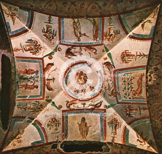 Ceiling in Chamber II of the Coemeterium Maius on the Via Nomentana, Rome, Italy, (1928). Creator: Unknown.