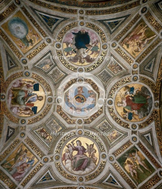 Ceiling in Stanza della Segnatura , ca 1510-1511. Creator: Raphael (Raffaello Sanzio da Urbino) (1483-1520).
