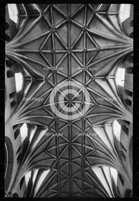 Ceiling of Tewkesbury Abbey, Gloucestershire, c1955-c1980. Creator: Ursula Clark.