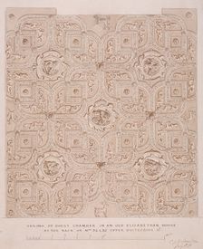 Ceiling of guest chamber in a house on Whitecross Street, London, 1871. Artist: Charles James Richardson