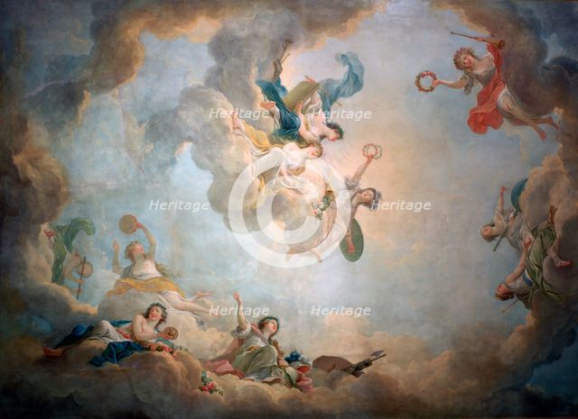 Ceiling of Marie Antoinette's playroom, Chateau de Fontainebleau, c1763-1811. Creator: Jean Simon Berthelemy.