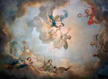 Ceiling of Marie Antoinette's playroom, Chateau de Fontainebleau, c1763-1811. Creator: Jean Simon Berthelemy