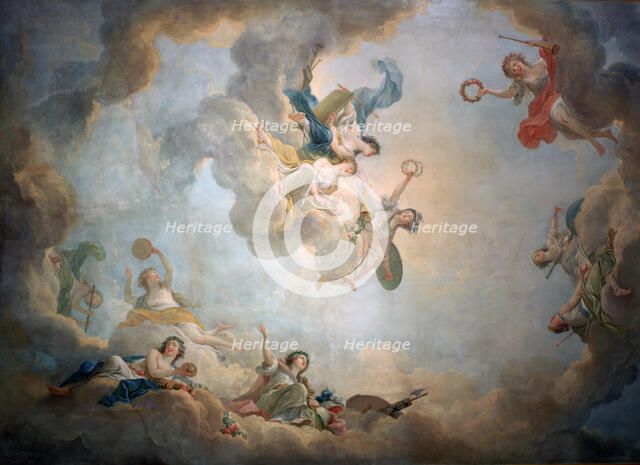 Ceiling of Marie Antoinette's playroom, Chateau de Fontainebleau, c1763-1811. Creator: Jean Simon Berthelemy.
