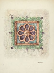 Ceiling Ornament, Sandstone, 1940. Creator: Edith Towner