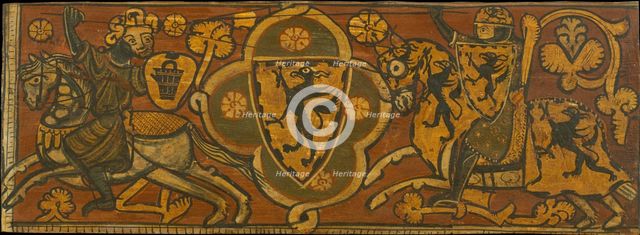 Ceiling panel with a fight between a Christian knight and a Muslim. Artist: Anonymous 
