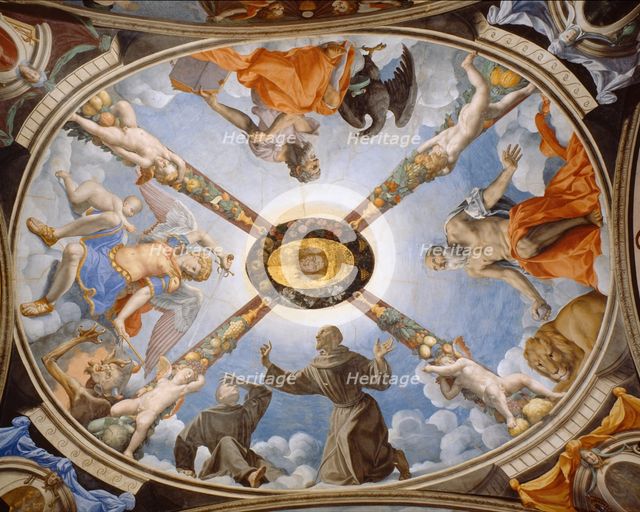 Ceiling painting of the Chapel of Eleonor of Toledo in the Palazzo Vecchio, 1540-1545. Artist: Bronzino, Agnolo (1503-1572)