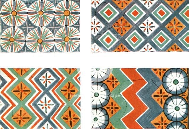 Ceiling patterns in the Tomb of Nebamon and Ipuki in Thebes, Egypt, (1928). Creator: Unknown.