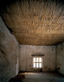 Ceiling repaired with chestnut laths, Acton Court, Bristol, 1989