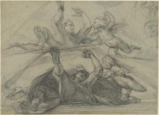 Ceiling Studies of a Prophet and a Putto Seen from Below, c. 1602. Creator: Giulio Cesare Procaccini