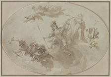 Ceiling Study: Allegory of Peace and War, c. 1800 ?. Creator: Giuseppe Bernardino Bison (Italian, 1762-1844)