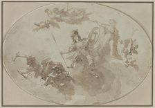 Ceiling Study: Allegory of Peace and War, c. 1800 ?. Creator: Giuseppe Bernardino Bison (Italian, 1762-1844)