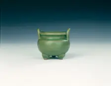 Celadon tripod censer, Yuan dynasty, China, 1279-1368. Creator: Unknown