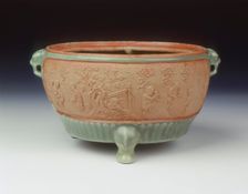 Celadon tripod censer, Yuan-early Ming dynasty, 14th century. Creator: Unknown