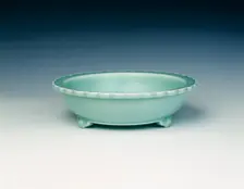 Celadon tripod basin, Qing dynasty, Yongzheng period, China, 1723-1735. Creator: Unknown