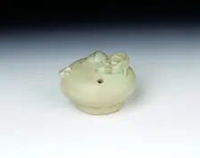 Celadon water dropper with salamander and tortoise, early Choson period, Korea, 15th century. Creator: Unknown