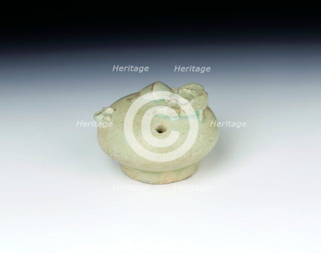 Celadon water dropper with salamander and tortoise, early Choson period, Korea, 15th century. Artist: Unknown
