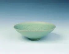 Celadon bowl with carved floral design, Northern Song dynasty, China, 12th century. Creator: Unknown