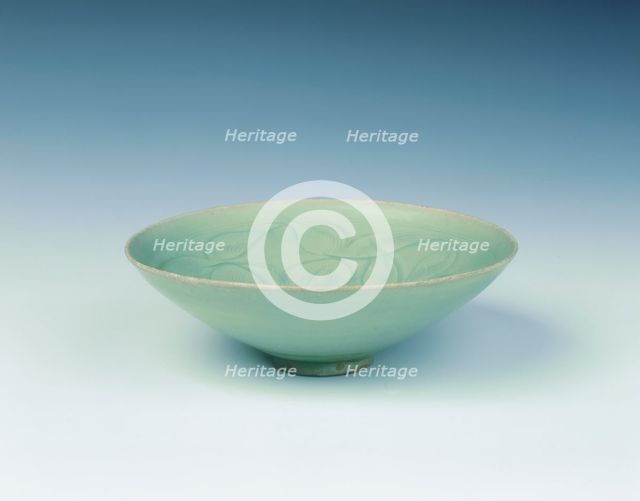 Celadon bowl with carved floral design, Northern Song dynasty, China, 12th century. Artist: Unknown