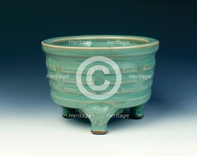Celadon censer with eight trigrams design, Southern Song dynasty, China, 1127-1279. Artist: Unknown