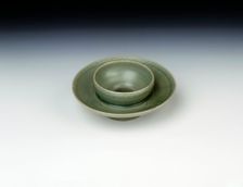 Celadon cupstand with incised floral decoration, Koryo dynasty, Korea, 1150-1200