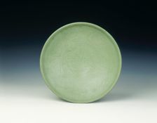 Celadon dish with duck in flight, Southern Song dynasty, China, 12th century. Creator: Unknown