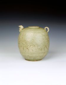 Celadon ewer with carved decoration of Yaozhou type, Vietnam, 12th-13th century
