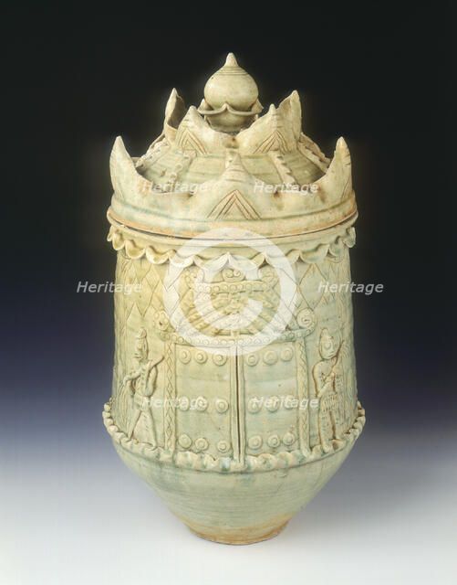 Celadon glazed burial jar with cover, Ly dynasty, Vietnam, 11th-mid 12th century. Artist: Unknown