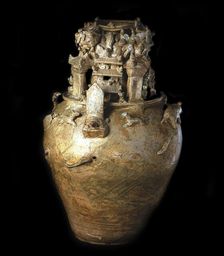 Celadon-glazed granary jar (Hunping) , 220-280. Creator: The Oriental Applied Arts ()