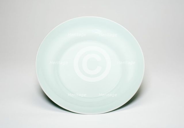 Celadon-Glazed Dish, Qing dynasty (1644-1911), Yongzheng reign mark and period (1723-1735). Creator: Unknown.