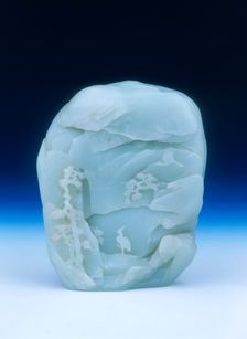 Celadon green jade mountain, Qianlong period, Qing dynasty, China, c1750-1799. Creator: Unknown