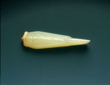 Celadon jade cicada knot-picker, Shang dynasty, Anyang phase, China, c1400-c1100 BC