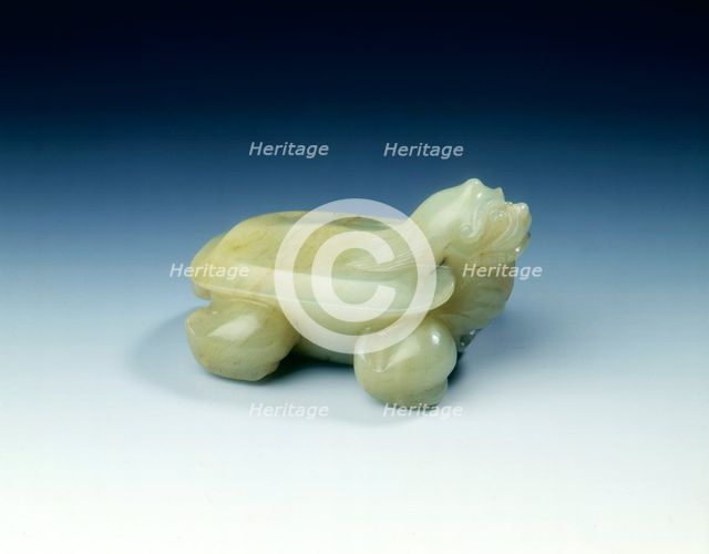 Celadon jade dragon tortoise, Ming dynasty, China, 1368-1644. Creator: Unknown.