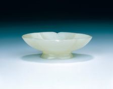 Celadon jade lobed oval cup, late Tang-early Liao dynasty, China, 9th-11th century