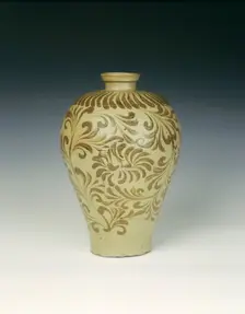 Celadon maebyong vase, Koryo dynasty, Korea, late 11th-early 12th century. Creator: Unknown