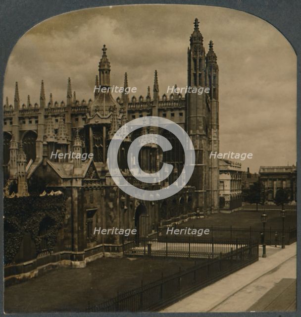 'Celebrated Gothic chapel of Kings College, Cambridge, England', c1910. Creator: Unknown.