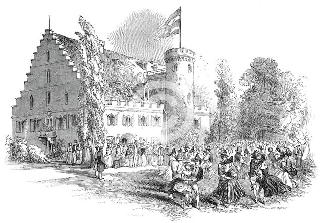 Celebration of His Royal Highness Prince Albert's birthday, at Rosenau, 1845. Creator: Unknown.