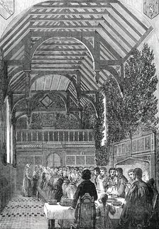 Celebration of Palm Sunday in the Hall of Sackville College, East Grinstead, 1850. Creator: Unknown