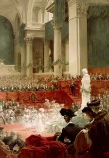 Celebration of the 100th Birthday of Victor Hugo at the Panthéon in Presence of the President Félix Artist: Chartran, Théobald (1849-1907)