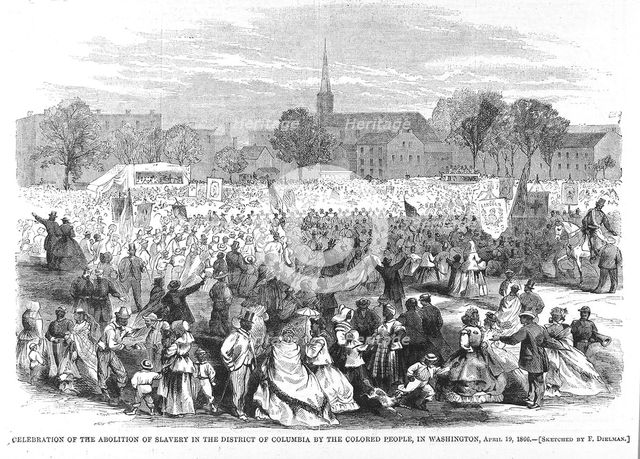 Celebration of The Abolition of Slavery in the District of Columbia by the..., April 19, 1866. Creator: Frederick Dielman.