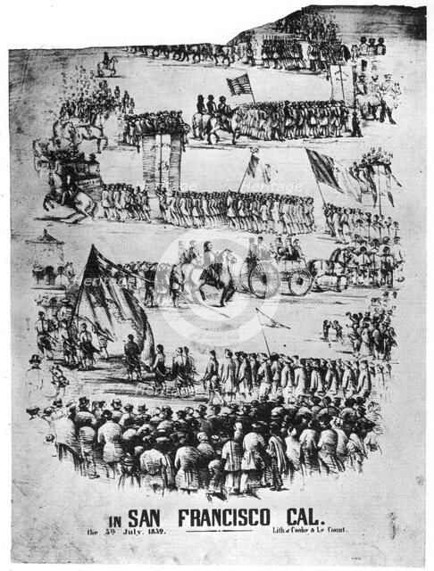 Celebration of the Fourth of July in San Francisco, California, 1852 (1937).Artist: Cooke & Le Count